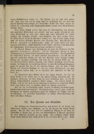 III. Der Frieden von Versailles