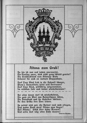 Gedicht. Altona zum Gruß!