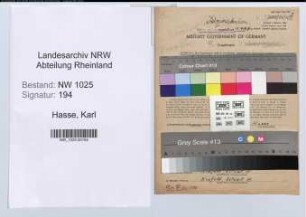 Entnazifizierung Karl Hasse , geb. 02.07.1912 (Beamter)