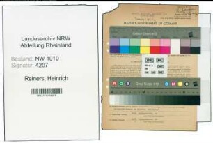 Entnazifizierung Heinrich Reiners , geb. 01.08.1898 (Kaufm.Angestellter)