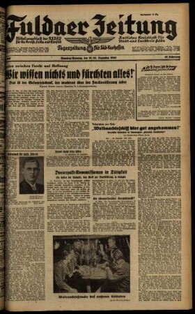 Ausgabe vom Samstag, den 21. Dezember 1940.