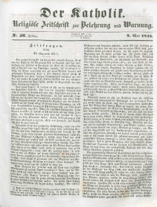 261-262 Zeitfragen : XVII. Die Maynooth-Bill