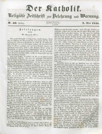 261-262 Zeitfragen : XVII. Die Maynooth-Bill