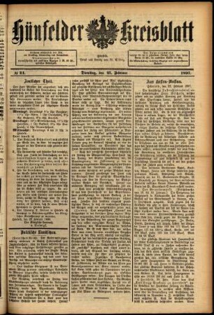 Ausgabe vom Dienstag, den 23. Februar 1897.