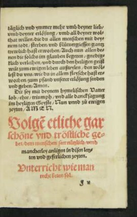 Unterricht wie man recht beten sol.