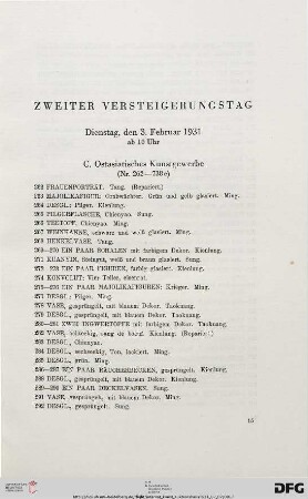 C. Ostasiatisches Kunstgewerbe (Nr. 262-738)
