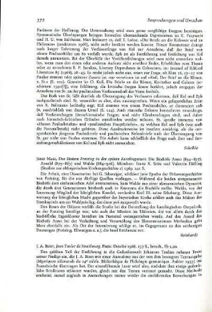 372 [Rezension] Maß, Josef, Das Bistum Freising in der späten Karolingerzeit