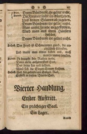 Vierter Handlung, Erster Auftritt
