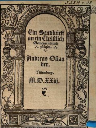 Ein Sendbrieff an ein Christlich Gemeyn : nützlich zu lesen ...
