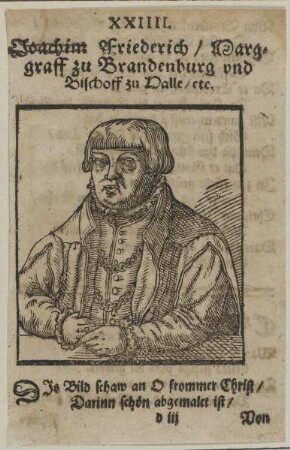 Bildnis des Markgrafen Joachim Friedrich von Brandenburg
