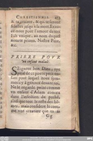 Priere Pour un enfant malade.