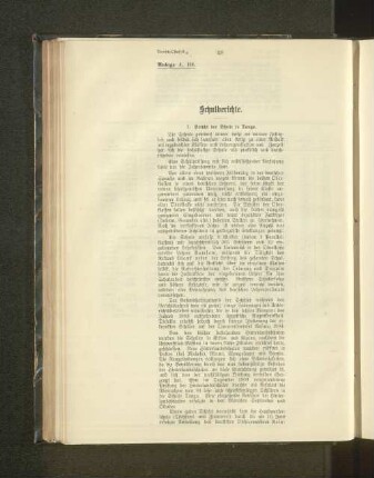 Schulberichte.