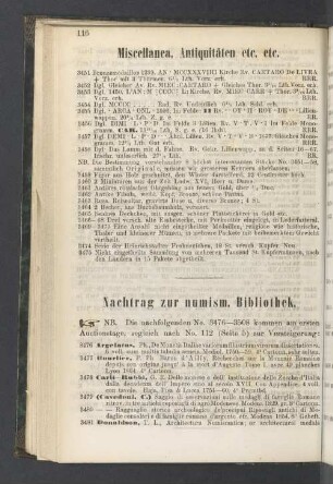Miscellanea, Antiquitäten etc. etc.