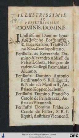 Illustrissimis, Ac Perillustribus Dominis, Dominis.