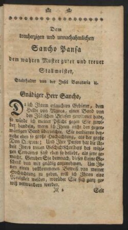 Dem treuherzigen und unnachahmlichen Sancho Pansa
