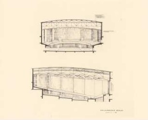 Philharmonie, Berlin-Wilmersdorf: Schnitte 1:200 (Foto von Inv.Nr. 36948)