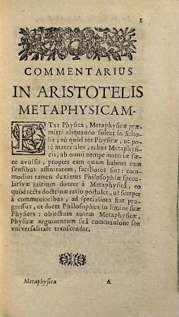 Commentarius in Aristotelis ..., [2]. Metaphysicam