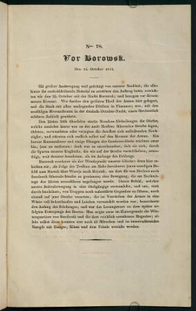 Nro. 78. Vor Borowsk. Den 26. Oktober 1812.