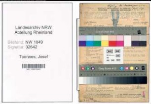 Entnazifizierung Josef Toennes , geb. 17.10.1908 (Arzt)