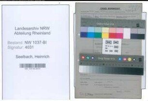 Entnazifizierung Heinrich Seelbach , geb. 15.09.1895 (Prueffeldleiter)