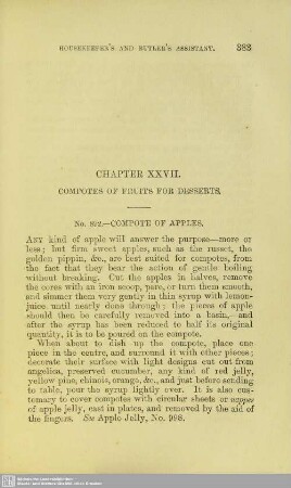 Chapter XXVII. Compotes of fruits for desserts