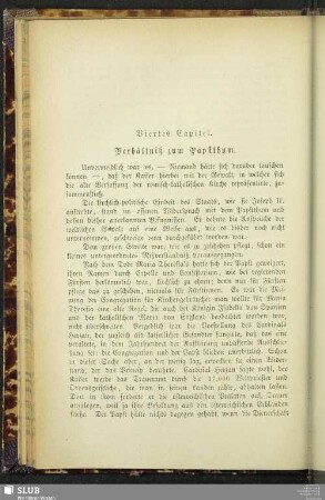 Viertes Capitel. Verhältniß zum Papsthum
