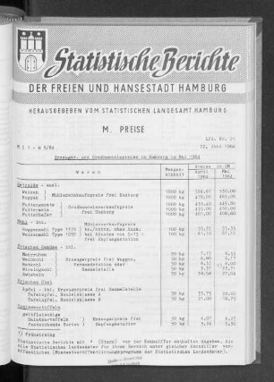 Erzeuger- und Großhandelspreise in Hamburg im Mai 1964 : Lfd. Nr. 23