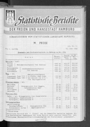 Erzeuger- und Großhandelspreise in Hamburg im Mai 1964 : Lfd. Nr. 23