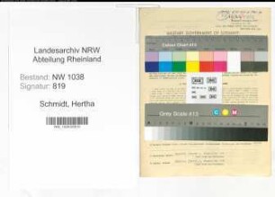 Entnazifizierung Hertha Schmidt , geb. 26.11.1911 (Aerztin)
