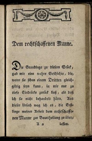 Dem rechtschaffenen Manne.