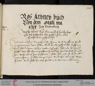 Der Stallmeister zu Nürnberg, Rossarznei