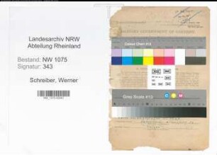 Entnazifizierung Werner Schreiber , geb. 14.06.1914 (Arzt)