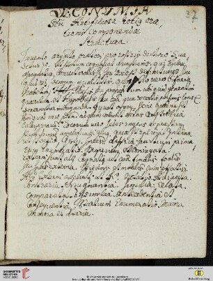‚Ökonomia’, Gliederung der freien Rede