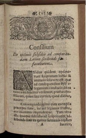 Consilium De Optimis subsidiis ad Comparandam Latine scribendi facultatem