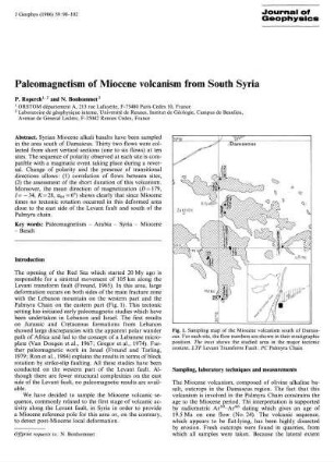 Paleomagnetism of Miocene volcanism from South Syria