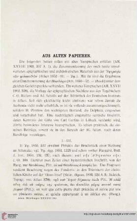 46: Aus alten Papieren, [1]