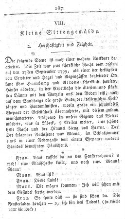 VIII. Kleine Sittengemälde. 2. Herzhaftigkeit und Feigheit.