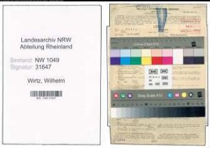 Entnazifizierung Wilhelm Wirtz , geb. 14.11.1906 (Justizsekretaer)