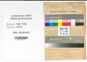 Entnazifizierung Burkhardt Hein , geb. 07.06.1909 (Beamter)