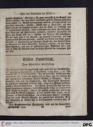Eilfter Haupttitul. Von Asiatischen Geschichten