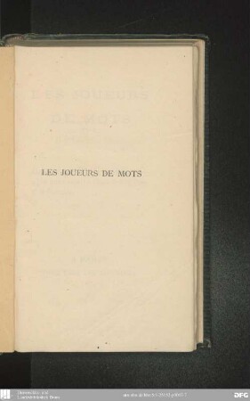 Les joueurs de mots