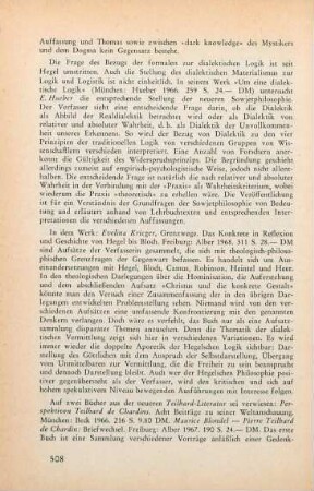 508-509 [Rezension] Perspektiven Teilhard de Chardins