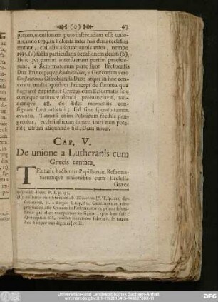 Cap. V. De unione a Lutheranis cum Graecis tentata.