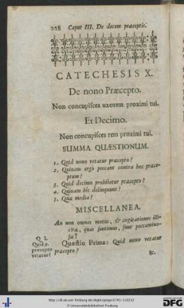 Catechesis X. De nono Praecepto.