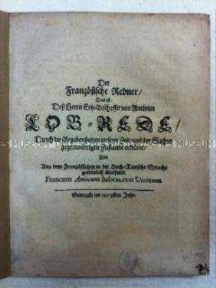 Laudatio auf König Ludwig XIV. von Frankreich