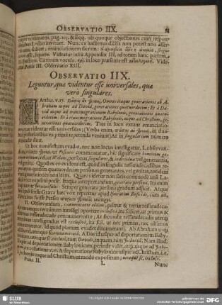 Observatio IIX. Leguntur, quae videntur esse universales, quae verò singulares