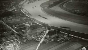 Dresden-Mickten. Kötzschenbrodaer Straße und Umgebung von Westnordwest