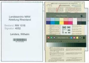 Entnazifizierung Wilhelm Lenders , geb. 26.02.1914 (Angestellter)
