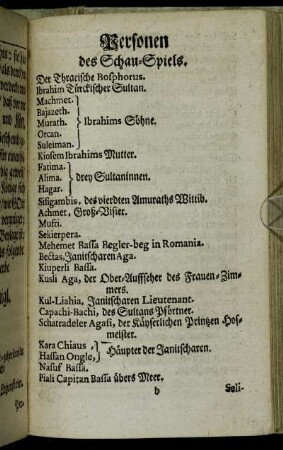 Personen des Schau-Spiels.