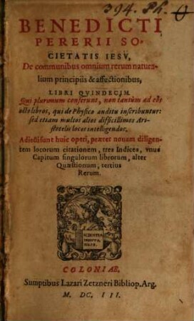 De communibus omnium rerum principiis libri quindecim